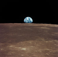 Earth Rising Above the Moon's Horizon Fine Art Print by Stocktrek Images