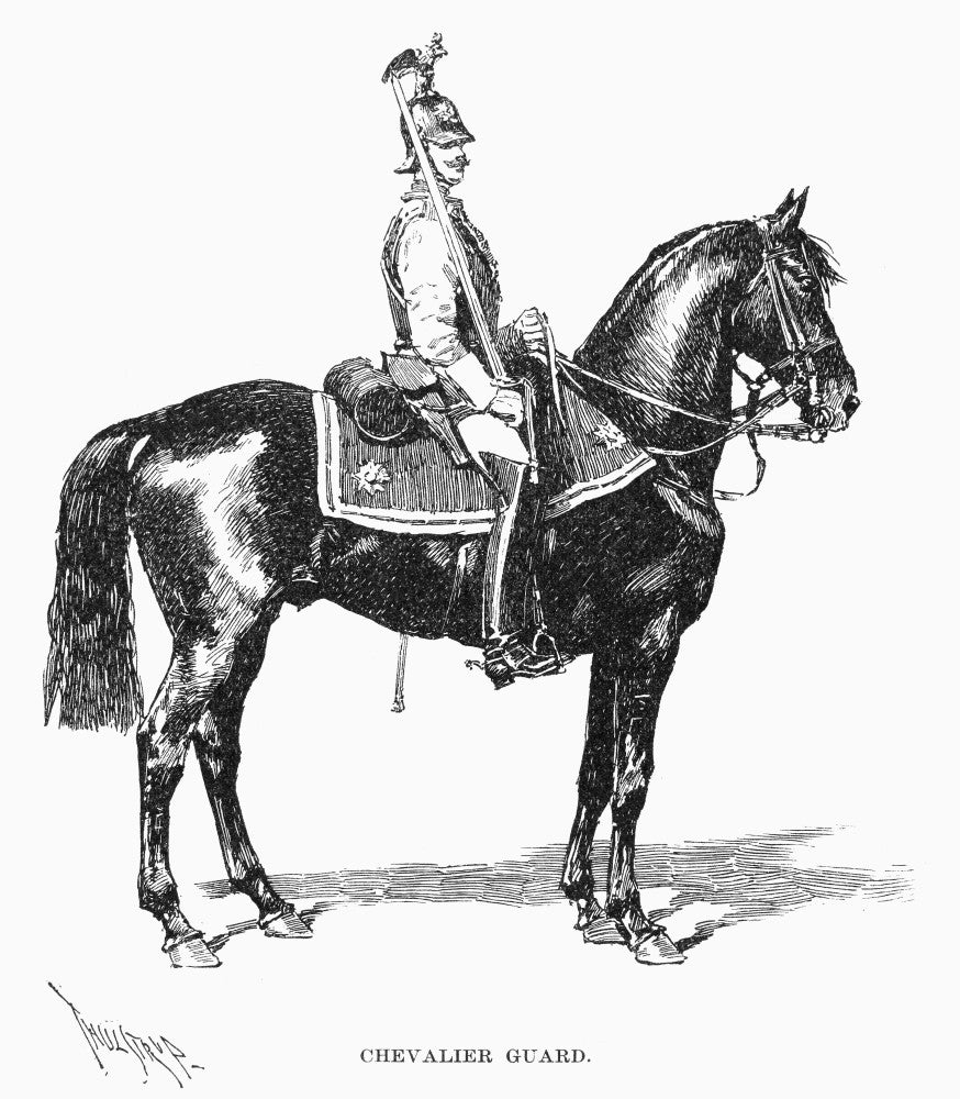 Russian Chevalier Guard Drawing Fine Art Print by Thure De Thulstrup
