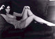 Lynda Carter B/W Photo Print - Orange Dress on Blue Couch