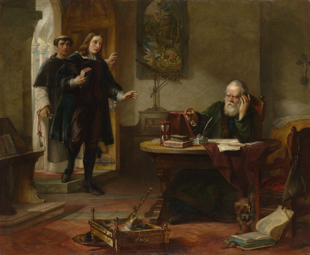 Milton Visiting Imprisoned Galileo Fine Art Print by Science Source