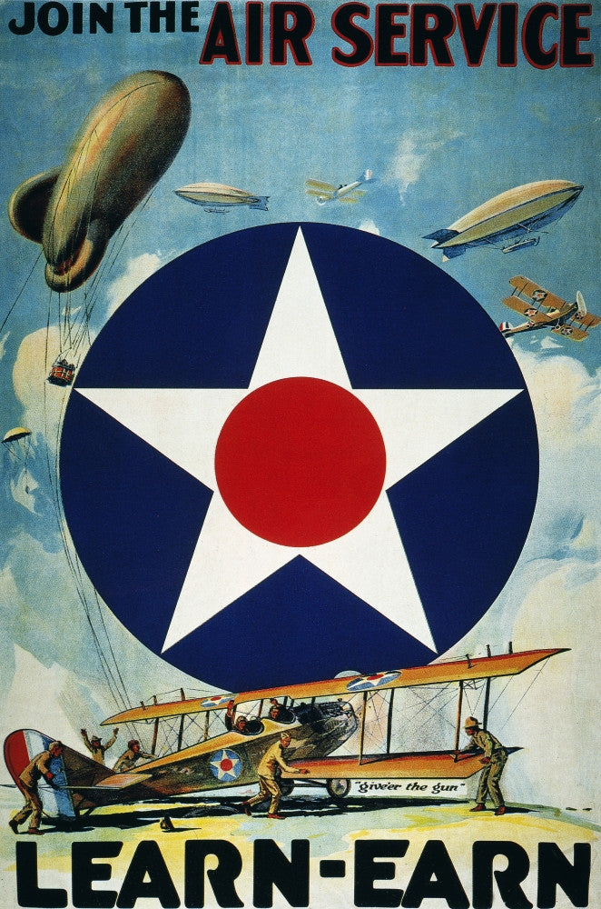World War I U.S. Army Air Service Recruiting Poster Print, 1918