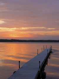 Swimming Dock at Sunset, Cass Lake, Minnesota Fine Art Print by Gayle Harper