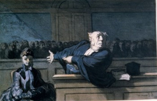 Scene at Court Fine Art Print by Honore Daumier