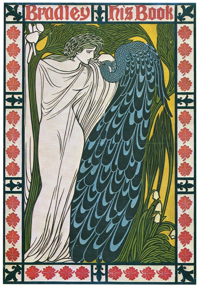 Art Nouveau Woman with Peacock Fine Art Print by Will Bradley