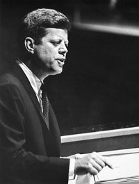 John F. Kennedy Addressing the United Nations - 1961 Poster Print by Granger Collection