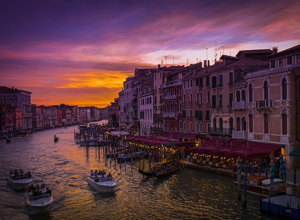 Venice Canal Sunset Fine Art Print by Rocco Macri