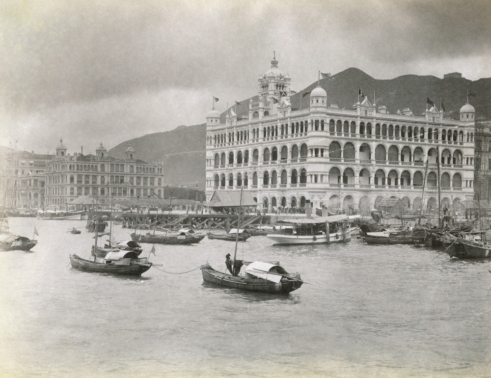 Historic Photograph of Hong Kong's Waterfront - C1910 Print by Granger Collection