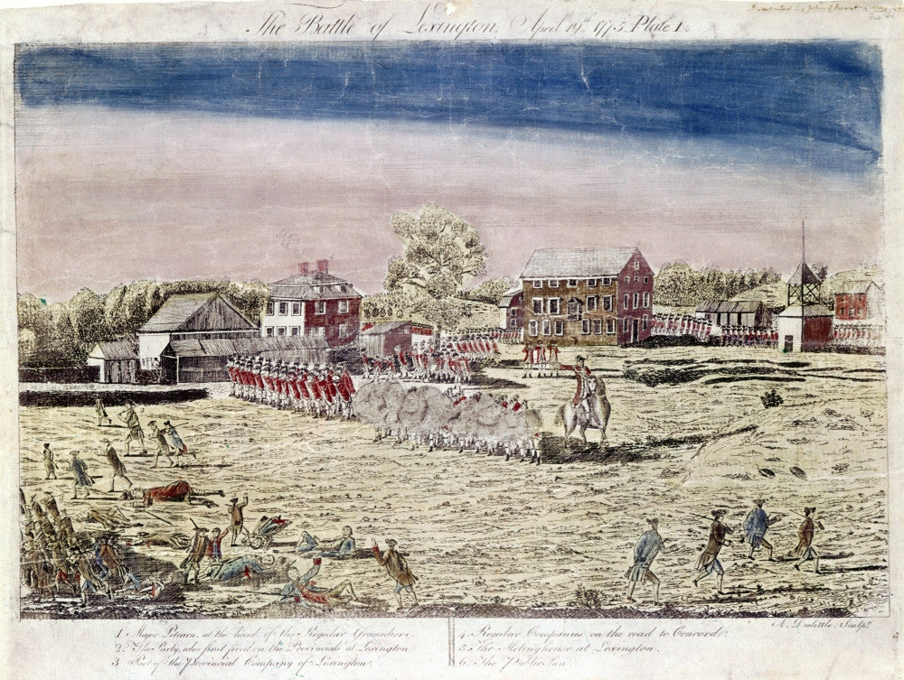 Battle of Lexington 1775 Fine Art Print - Line Engraving by Amos Doolittle