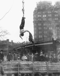 Harry Houdini Escaping from Straitjacket - Vintage Poster Print