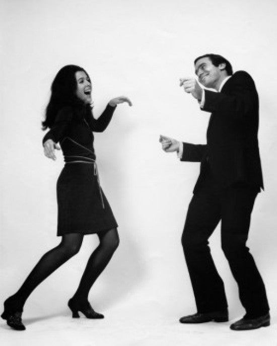 Side Profile of a Young Couple Dancing Fine Art Print
