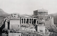 Imagined Reconstruction of The Acropolis of Athens Art Print by Ken Welsh