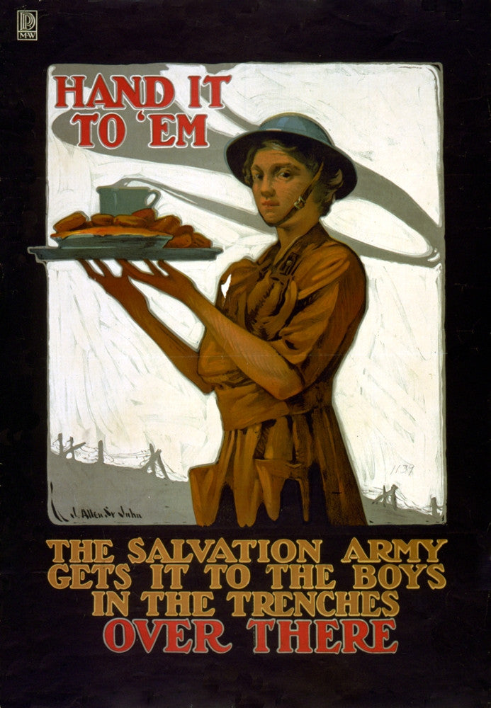 WWI Salvation Army Gets It to the Boys 1918 Poster Print