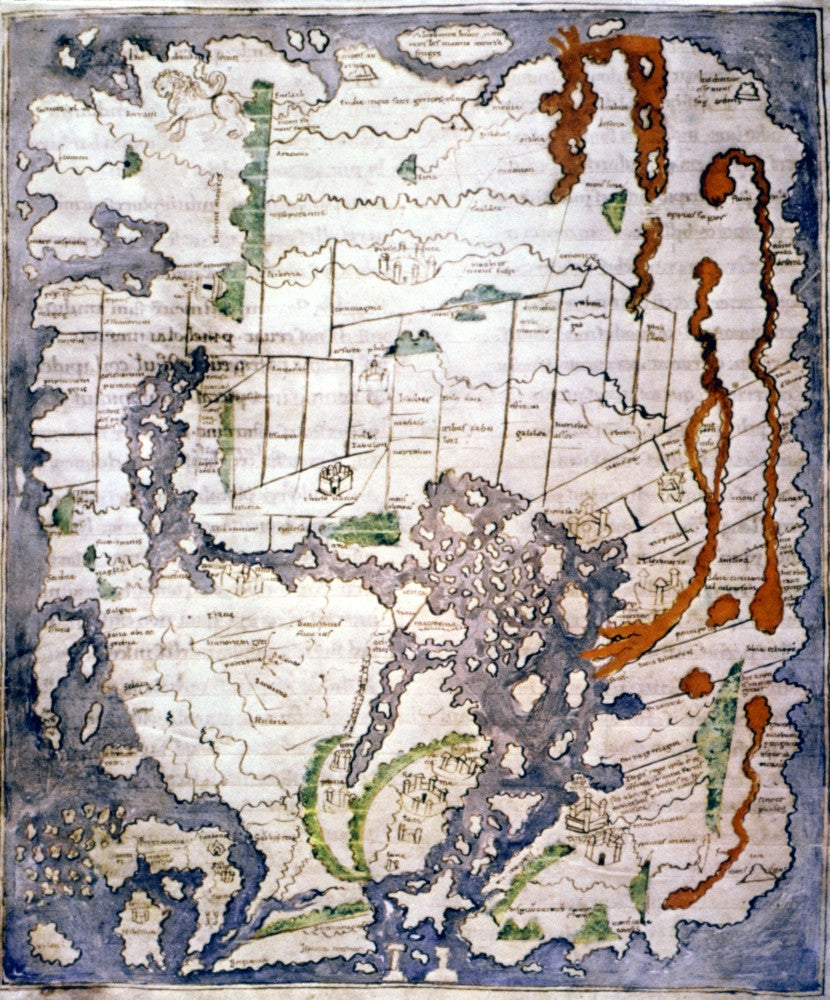 11th Century Cottonian World Map Fine Art Print by Granger Collection