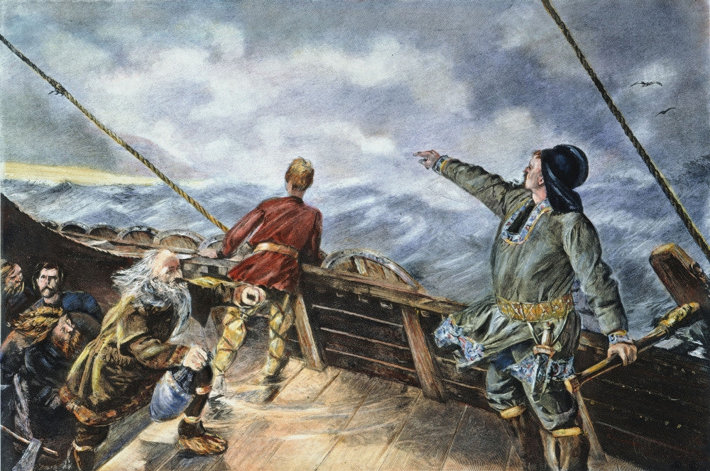 Leif Ericsson Discovers America Fine Art Print - Late 19th Century