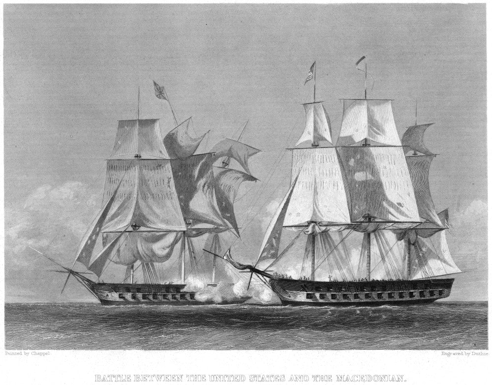 War of 1812 Naval Battle Fine Art Print - Engraving by Alonzo Chappel
