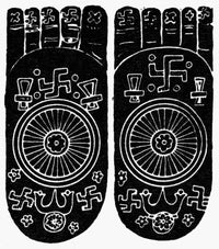 Buddha Footprints Fine Art Print - Symbolic Buddhapada Design by Granger Collection