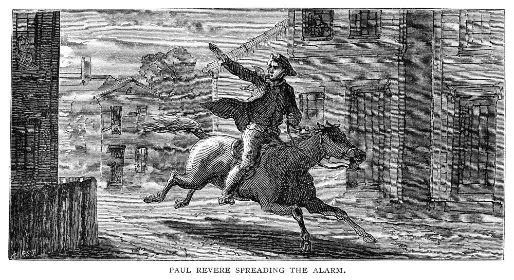 Paul Revere's Ride Fine Art Print - Historic 19th Century Engraving