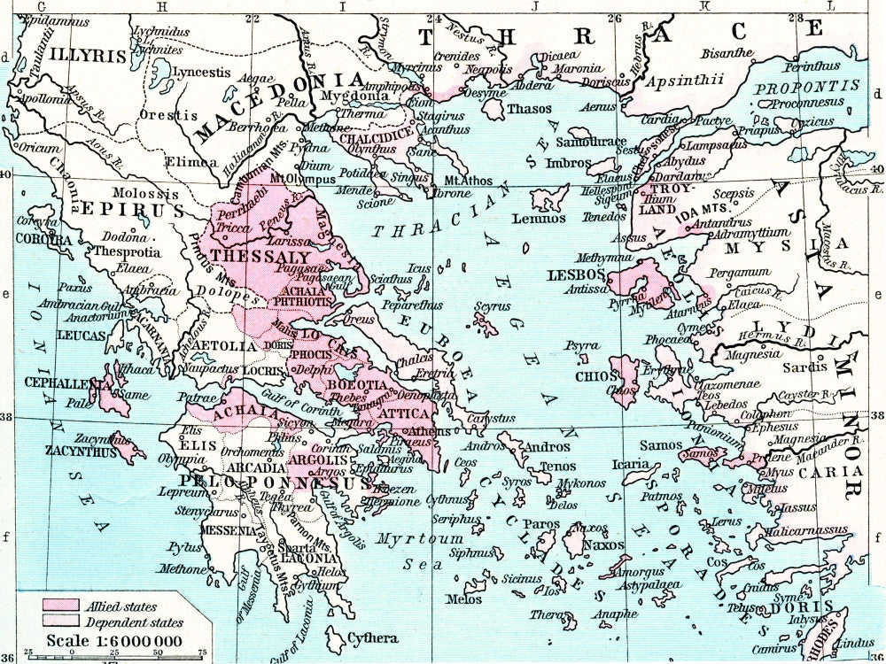 Map of the Athenian Empire Fine Art Print by Ken Welsh