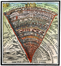 Dante's Inferno Woodcut Print from the Divine Comedy, 1520