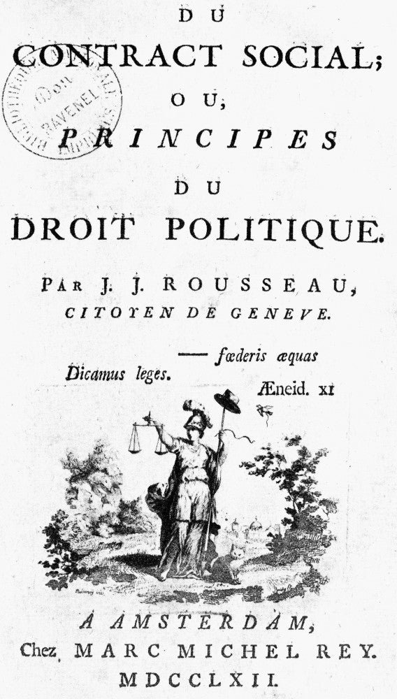 Rousseau: The Social Contract - Title Page Fine Art Print