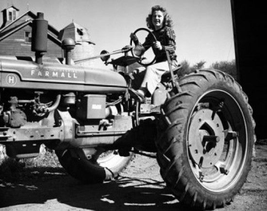 Female Farmer on Tractor Fine Art Print