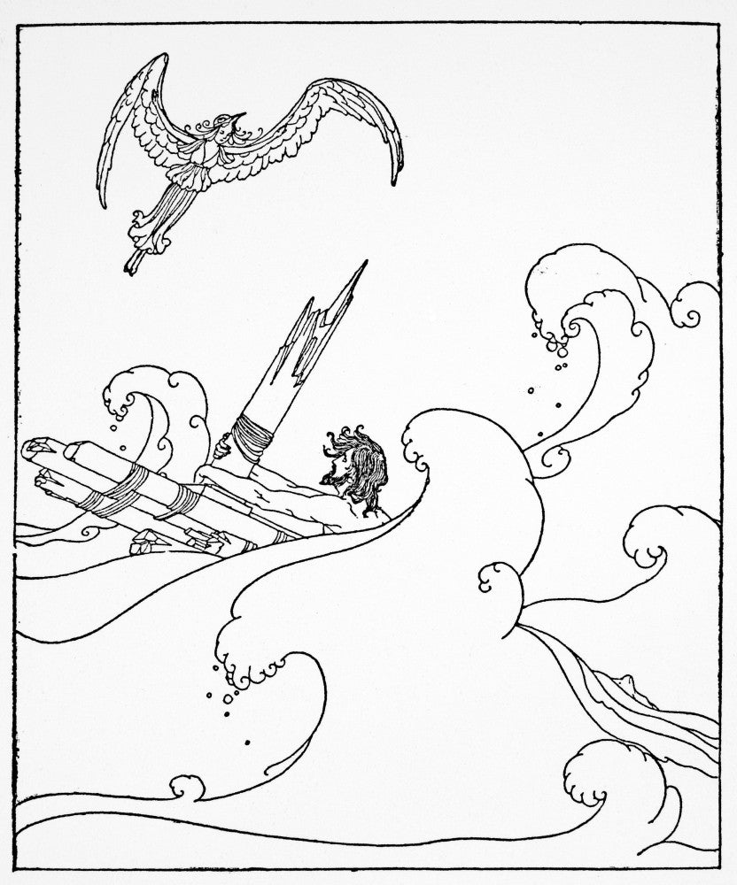 Homer: The Odyssey - Odysseus Shipwrecked Fine Art Print by Willy Pogany
