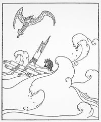 Homer: The Odyssey - Odysseus Shipwrecked Fine Art Print by Willy Pogany