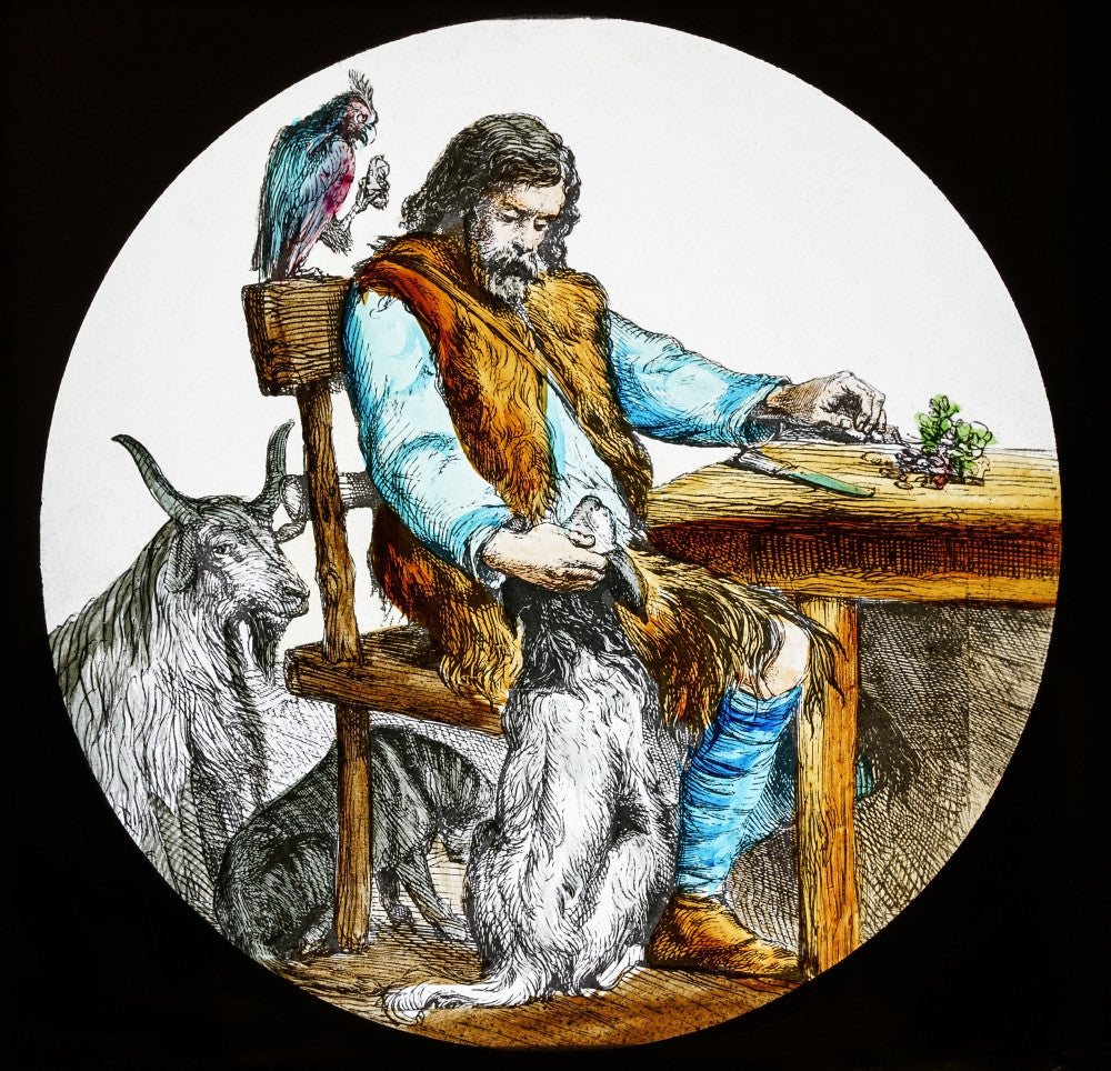 Robinson Crusoe with Animals Fine Art Print by John Short
