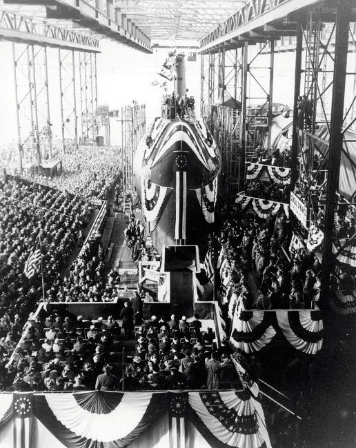 Spectators Gather Around USS Nautilus Submarine Fine Art Print by Stocktrek Images
