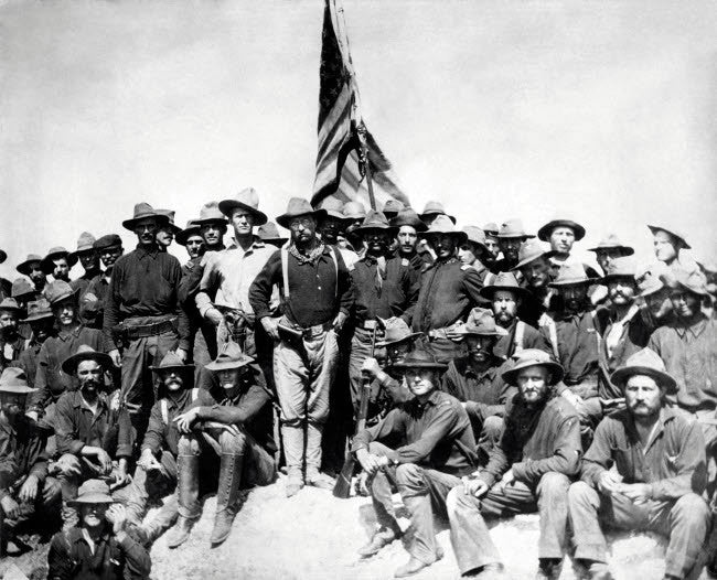 Digitally Restored Photo of Theodore Roosevelt and The Rough Riders Fine Art Print by John Parrot