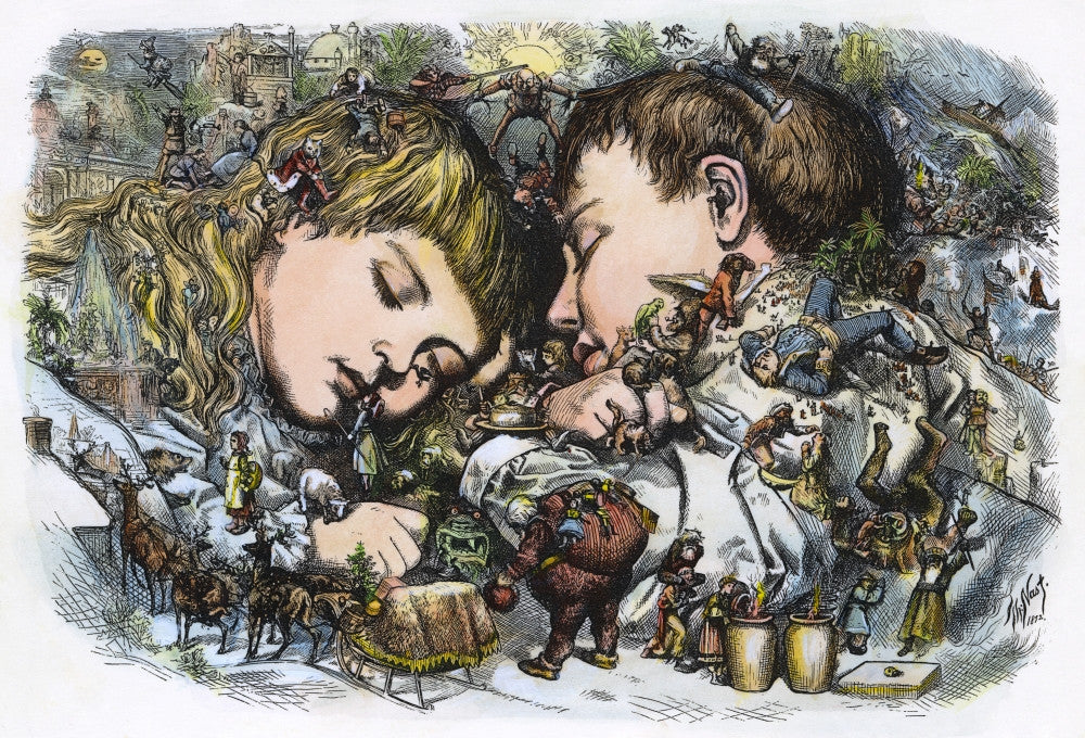 Thomas Nast Christmas Artwork - 'The Same Old Christmas Story' Fine Art Print