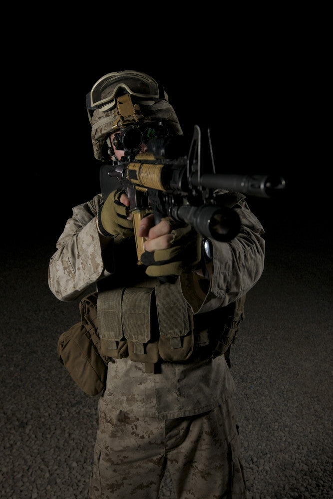 Portrait of a U.S. Marine with Night Vision Device Poster Print