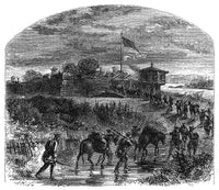 French and Indian War Engraving - Retaking Fort Duquesne Print by Granger Collection