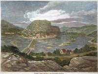 View of Harper's Ferry, West Virginia - Wood Engraving Print by Granger Collection