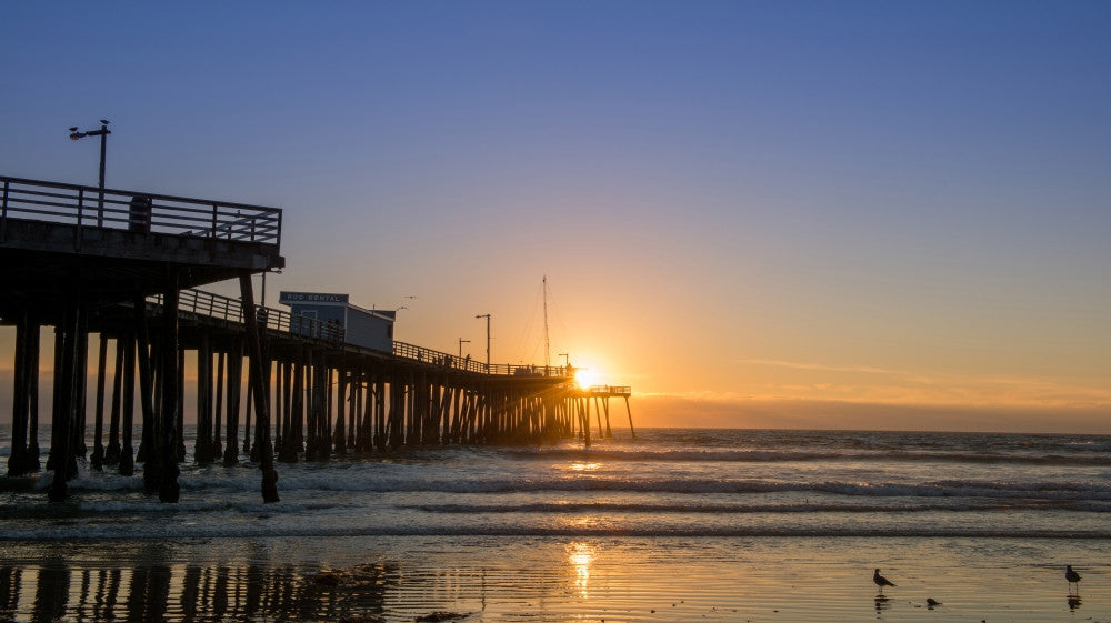 Pismo Beach Sunset Pier Fine Art Print by Panoramic Images