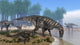 Iguanodon Dinosaurs at Shoreline 3D Render Fine Art Print