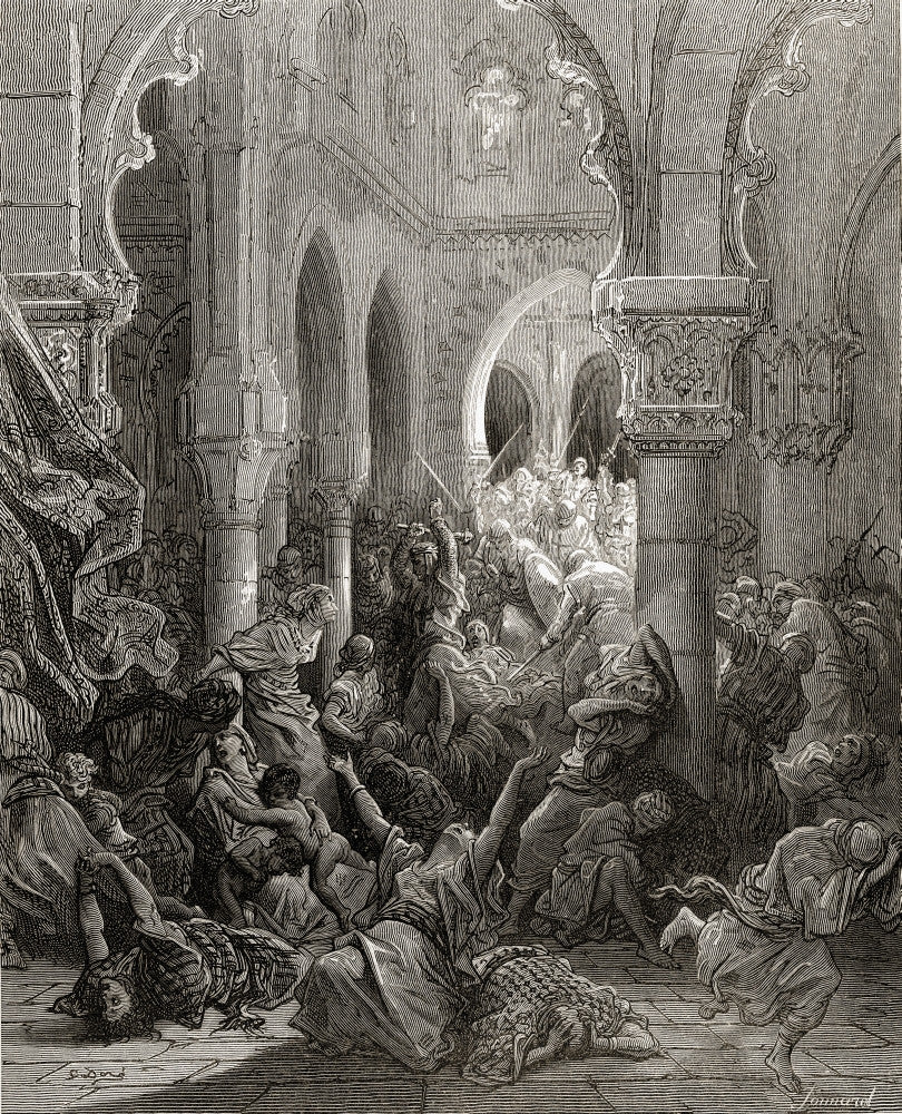 The Crusaders Massacre at Caesarea Fine Art Print - First Crusade 1096-1146