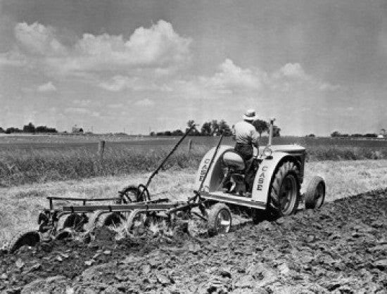 Farmer Plowing a Field with Tractor - Fond du Lac, WI Poster Print