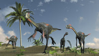 Herd of Gigantoraptors Running Fine Art Print