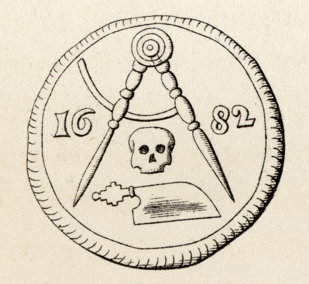 Masonic Seal Engraving - History of Freemasonry Volume II Art Print