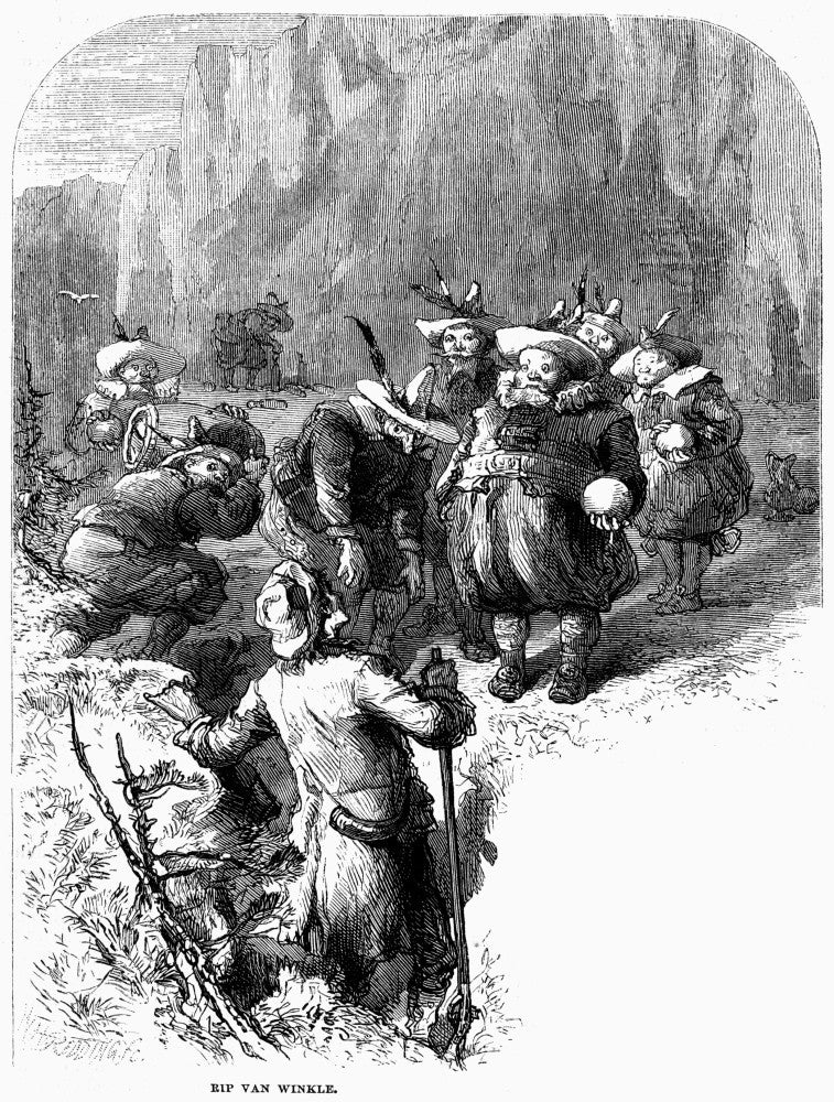 Rip Van Winkle Engraving Print - Catskill Mountains Scene by Granger Collection