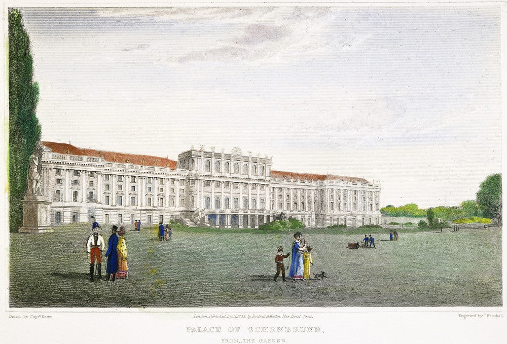 Garden View of the Palace of Schönbrunn, Vienna, 1822 Fine Art Print