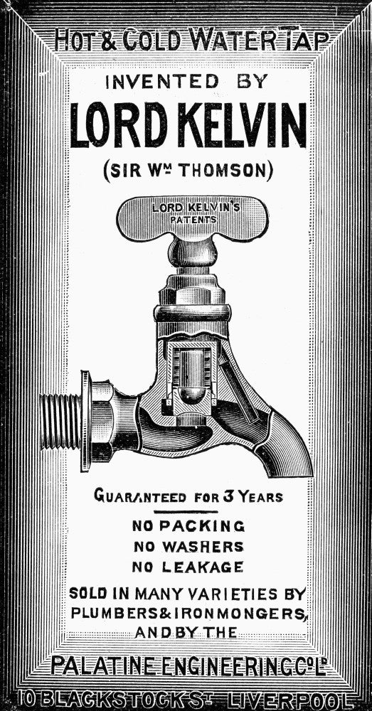 Ads: Plumbing 1897 Fine Art Print - Hot and Cold Watertap Advertisement