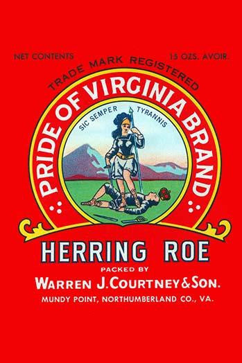 Pride of Virginia Herring Roe Can Label Fine Art Print