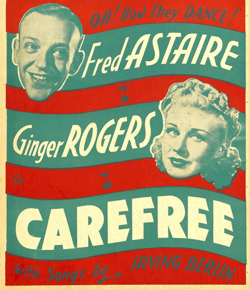 Carefree Movie Poster Print Featuring Fred Astaire & Ginger Rogers - 1938