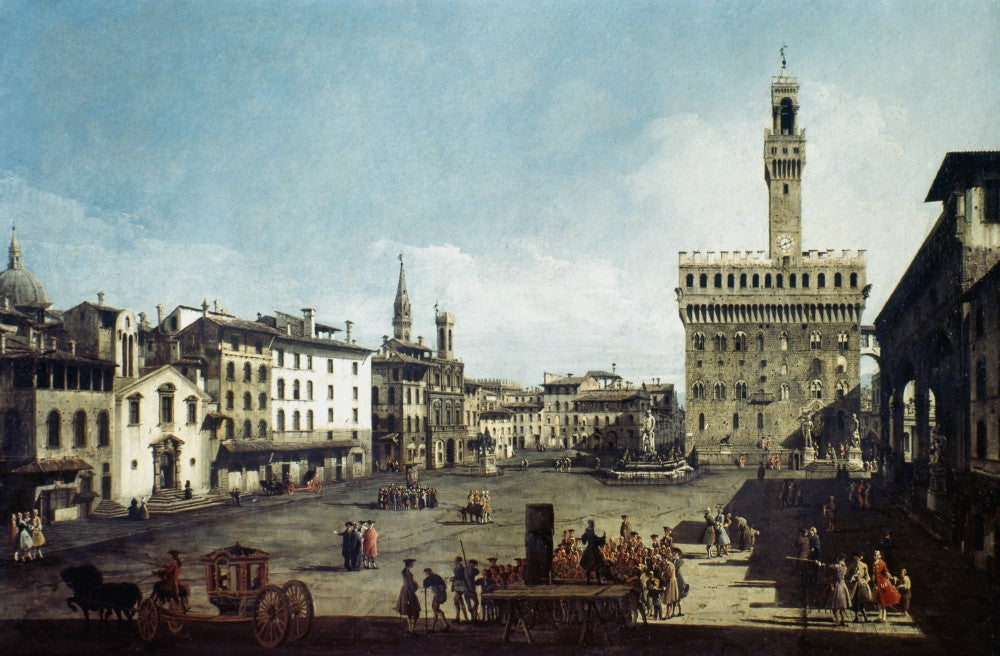 Piazza Della Signoria, Florence Fine Art Print by Bernardo Bellotto