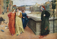 Dante and Beatrice Poster Print - Dante Alighieri C.1265