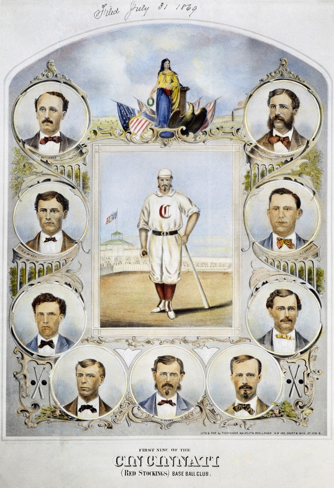 Cincinnati Baseball Team Lithograph - First Nine of the Red Stockings