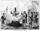 Waldenses Burned Alive - Historic Wood Engraving from 1870