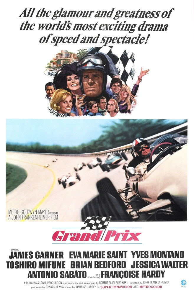 Grand Prix Movie Poster Art Print featuring James Garner and Eva Marie Saint (1966)